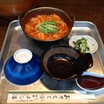 Naberyouri Yoshitomi - 食べログ ワンコインランチ「味噌キムチ鍋(ライス食べ放題)」 500円(税込)