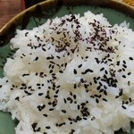 河童亭 - 201505 河童亭 ★日替りランチBセット（海老フライ）（700円）★ ※ゆかり＆ごま塩(^-^)/