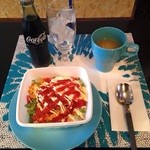 カフェ アンド ラウンジ ココリエ - ランチ…タコライスとドリンクのセット。700円