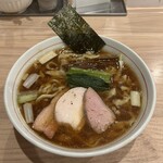 麺処 にし尾 - 料理写真:手揉み中華そば（醤油）　大盛