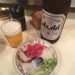 鈴傳 - 刺盛り(430円)、瓶ビール(500円)