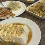 福鑫楼 - 料理写真:しめじの天ぷら、チャーシュー、よだれ豆腐
