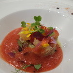 ビストロ ダイア - ホタテとマグロのタルタルにかけます