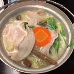 柏屋旅館 - 山菜麦豚鍋　2015.05