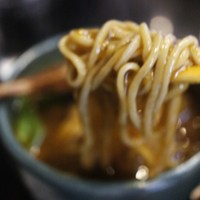 日本橋 やぶ久 - カレーそばの麺UP、とろみが凄い