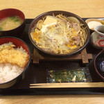 Asuka - 豚すきうどん玉子とじと海老と茄子のミニ天丼