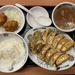 日高屋 - 料理写真:2026.08.29 (土) W餃子定食+2個唐揚(ご飯小盛) 820円(税込)