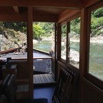 星のや京都 - チェックアウトして、再び送迎船に乗り込みます