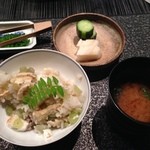 星のや京都 - 御飯‥蕗飯・赤出汁・香の物
