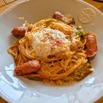 パスタの日 - とろとろ温泉たまごのナポリタン