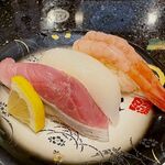 金沢まいもん寿司 - 料理写真:ふくらぎ・あおりいか・甘えび