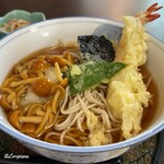 初駒 - 滑子茸卸しに海老の天ぷらに海苔とピーマンの天ぷら