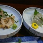 くまいし - つぶ貝と平目