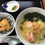 波光食堂 - 磯ラーメン＋ミニ生うに丼