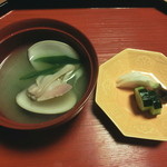 御料理 貴船 - 吸い物＆漬け物