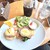 ブリオカフェ - 料理写真:アイスコーヒーのサーモンとベーコンのエッグベネディクトモーニング