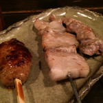 さつま黒豚食堂 川崎商店 - つくね・豚バラ・シンタマ（ふともも）