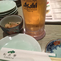 海鮮処松月亭 博多本店 - 生ビールとお通し