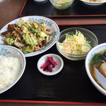 天竺 - 回鍋肉セット。ラーメンミニ。