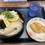 こがね製麺所 - ぶっかけ大　＋　とり天　840円