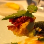 レフェルヴェソンス - おでかけ(7800円)・春の温度〜フォアグラのナチュレル、金美人参のピュレとそのキャロットケーキのかけら、サントモール＆セミドライトマト、しょっつるのキャラメルと芹の葉