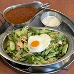 インド定食ターリー屋 - 料理写真:ターリー屋 茅場町店サラダライス・キーマ定食 税込1,210円