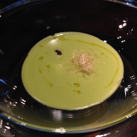 炭火鉄板焼　杜季 - 空豆のスープ