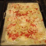 お好み焼き てな - たこ焼き/生地を流したとこ