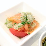 ル・ピックアシエット - サーモンマリネのラビゴットソース '15 3月下旬