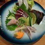 和酒膳 あたらよ - 時計回りで 太刀魚、ハマチ、鰹、鯛