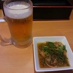 Yoshinoya - 生ビール　牛すじ煮込み