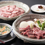 焼肉 泰安 - 料理写真:牛ロースカルビ、タンのセット