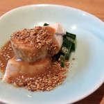 橙 - 201505 突出しの胸肉の胡麻ダレ和え