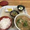 道の駅 朝霧高原 - 料理写真:豚汁定食＋もつ煮（もっちゃん）
750円＋300円