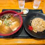 まんぷく処 暖家 - 料理写真:醤油らーめん焼めしセット