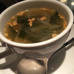 焼肉yamazon - 米沢牛ハンバーグランチ1500円のスープ