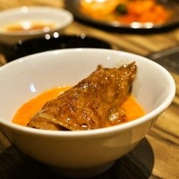 焼肉 ジャンボ はなれ - 2015.5 野原焼は焼き上がったら巻いて埼強卵の溶き卵にドボン