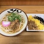 東筑軒 - 料理写真:かしわうどん、ミニかしわ