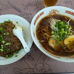 上海飯店 - 日替わり定食　3 　 （肉と春雨丼とラーメン）