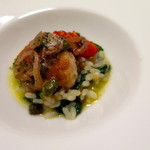 ラ・サンテ - 脳みそのムニエルと菜花のリゾット