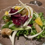 Osteria IL Libro d'Oro - 牛アキレスとオレンジのサラダ