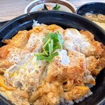 かつ庵 - 料理写真:ランチ カツ丼 ほうれん草セット 840円