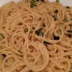 虫の巣 EST - 具が無いツナとホウレン草の和風カルボナーラＬ　2015.5