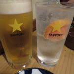 立ち呑みのさのや - まずは乾杯～♪(2015.4.11)