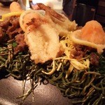 瓦そば すずめ - 瓦そばとぶち盛り瓦そば