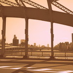 吾妻橋 やぶそば - 「駒形橋」もセピア色に見える