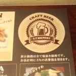 T.T Brewery - ここにビールグラスが置かれます