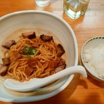 濃厚魚介らぅ麺 純 - 海老油そば200グラム680円とご飯100円