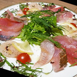 プラチナフィッシュ バル - 本日のカルパッチョ盛り合わせ1400円