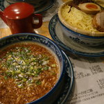 めんや宮田 - ４月２９日再訪　梅つけめん　大盛りトリプル（２．５人前）